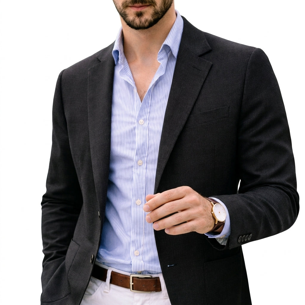 Sophisticated Knit Blazer for Men – Soft Unstructured Sport Coat for Smart-Casual Work & Weekend Wear