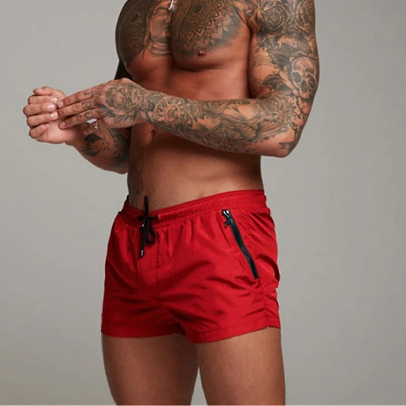 Quick-Dry Stretch Swim Trunks for Men – Adjustable Waist Beach Shorts with Pockets in Eight Bold Colours