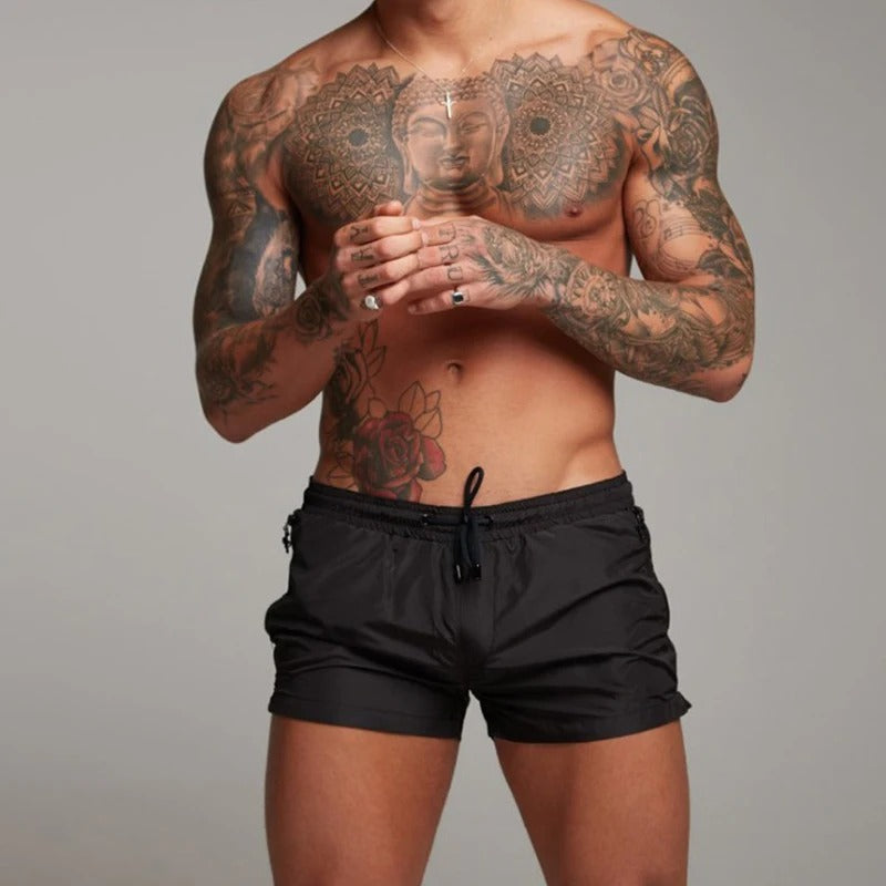 Quick-Dry Stretch Swim Trunks for Men – Adjustable Waist Beach Shorts with Pockets in Eight Bold Colours
