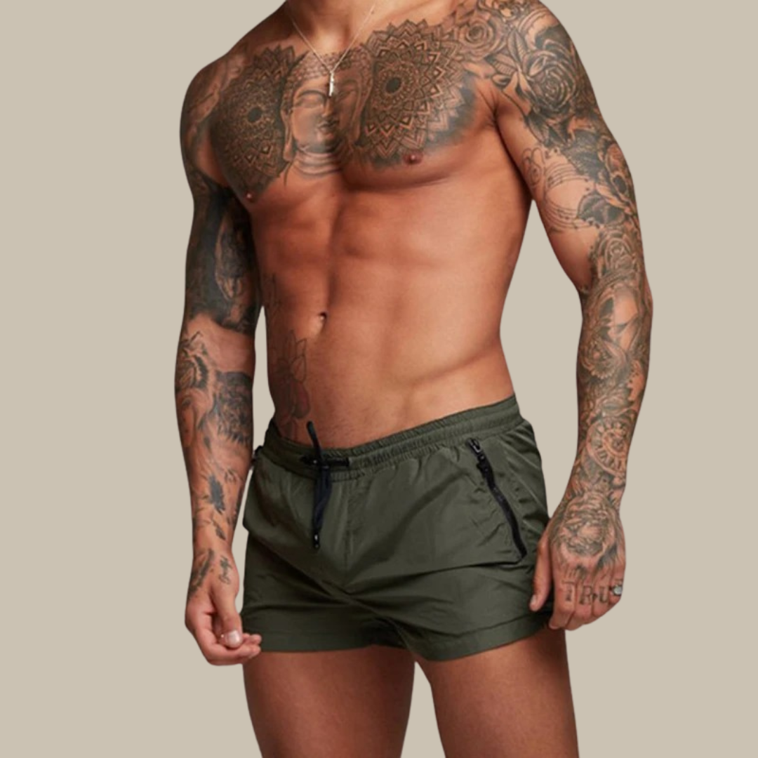 Quick-Dry Stretch Swim Trunks for Men – Adjustable Waist Beach Shorts with Pockets in Eight Bold Colours