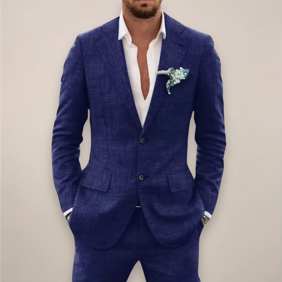 Sharp Tailored Two-Piece Suit for Men – Slim Fit Blazer & Trousers for Weddings, Proms & Warm-Season Events