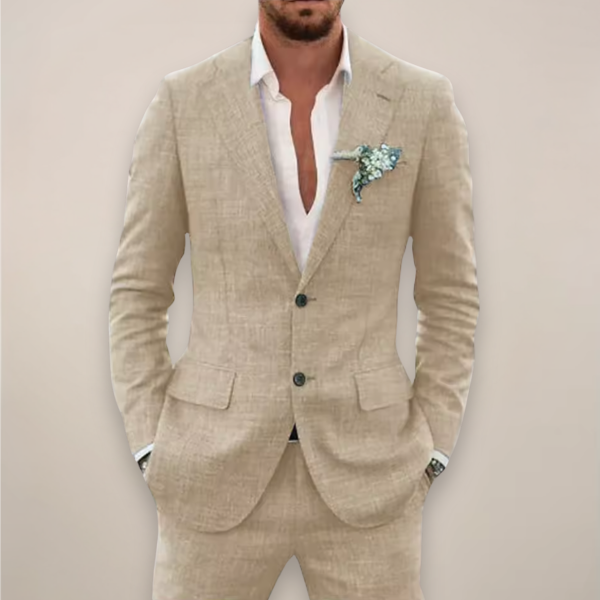 Sharp Tailored Two-Piece Suit for Men – Slim Fit Blazer & Trousers for Weddings, Proms & Warm-Season Events