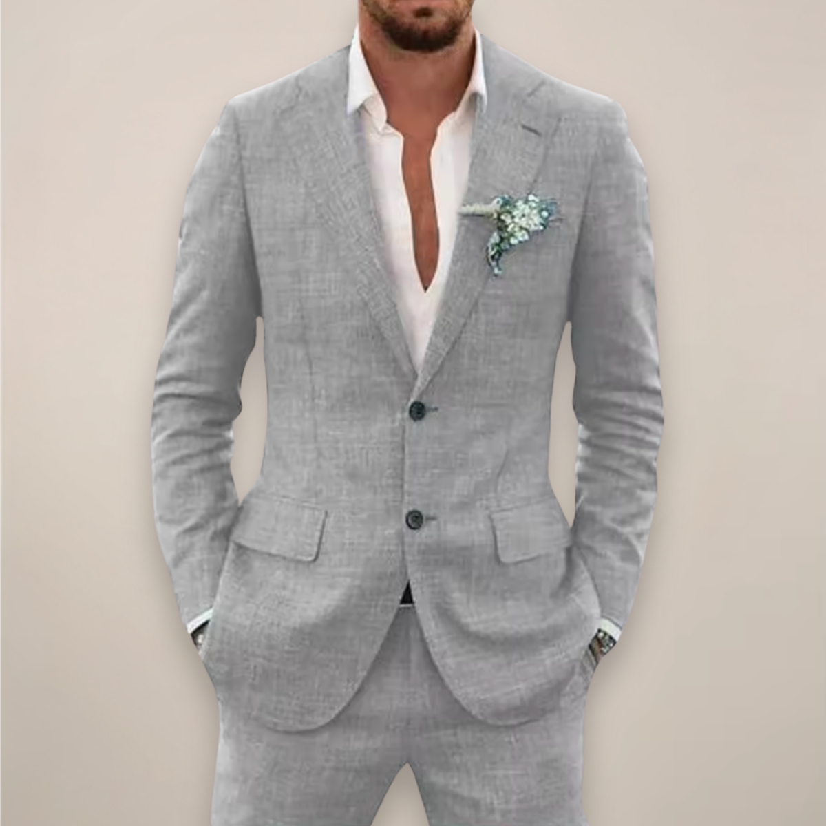 Sharp Tailored Two-Piece Suit for Men – Slim Fit Blazer & Trousers for Weddings, Proms & Warm-Season Events