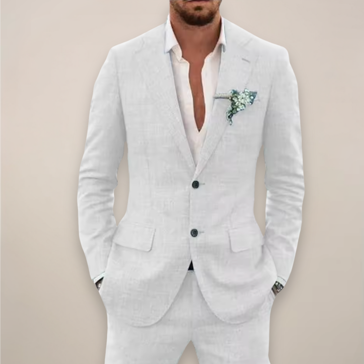 Sharp Tailored Two-Piece Suit for Men – Slim Fit Blazer & Trousers for Weddings, Proms & Warm-Season Events