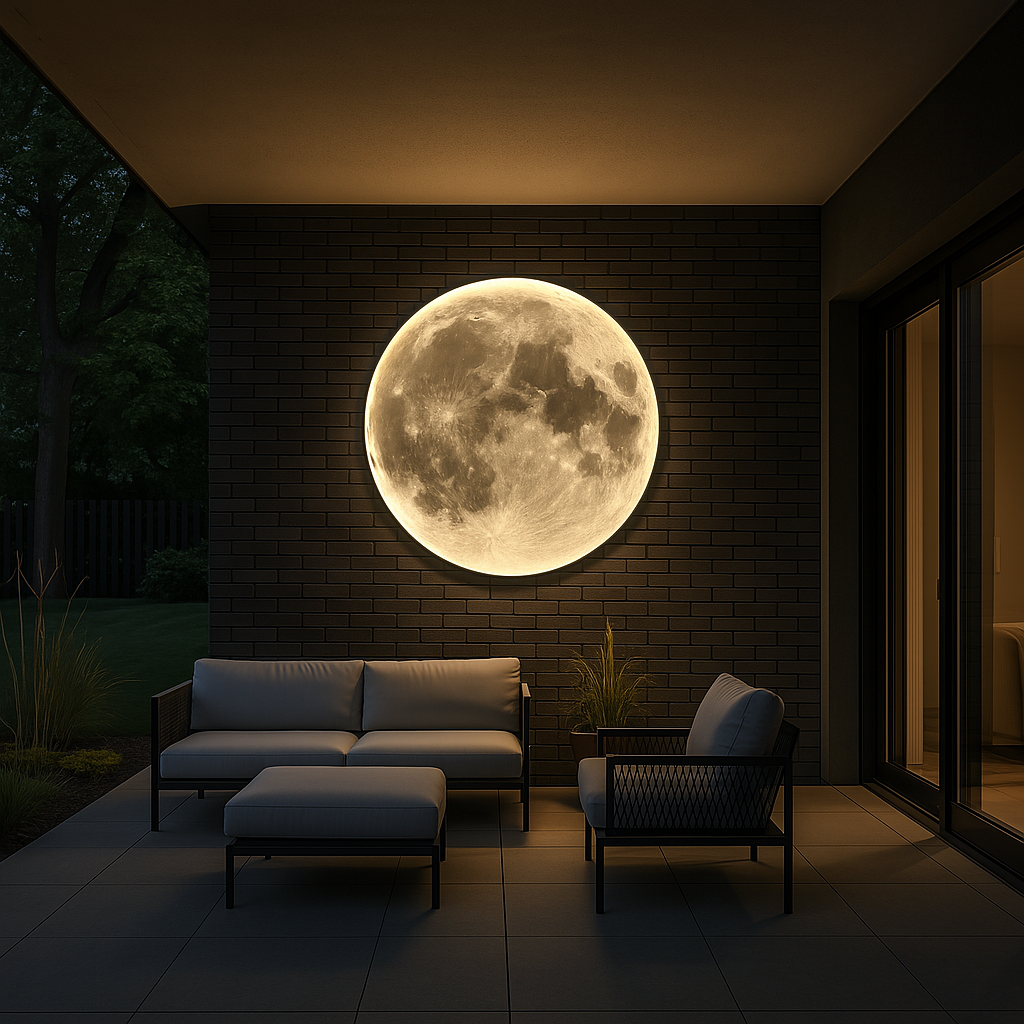3D Moon Lamp Wall Light | LED Lunar Night Light & Room Decor