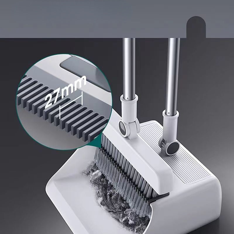 Multifunctional Broom & Dustpan Set – Self-Cleaning Standing Dustpan with Comb Teeth for Home & Kitchen