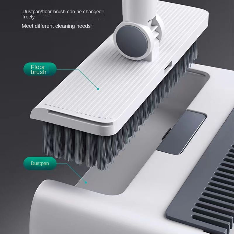 Multifunctional Broom & Dustpan Set – Self-Cleaning Standing Dustpan with Comb Teeth for Home & Kitchen