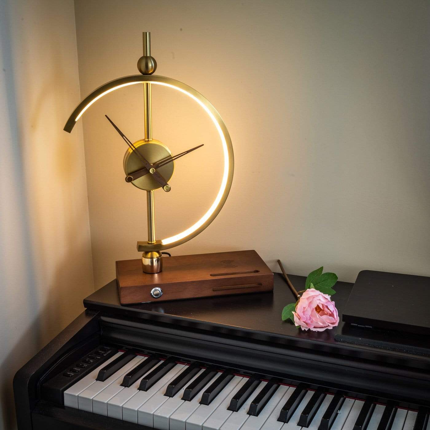 Dimmable LED Desk Lamp with Wireless Charging and Digital Clock