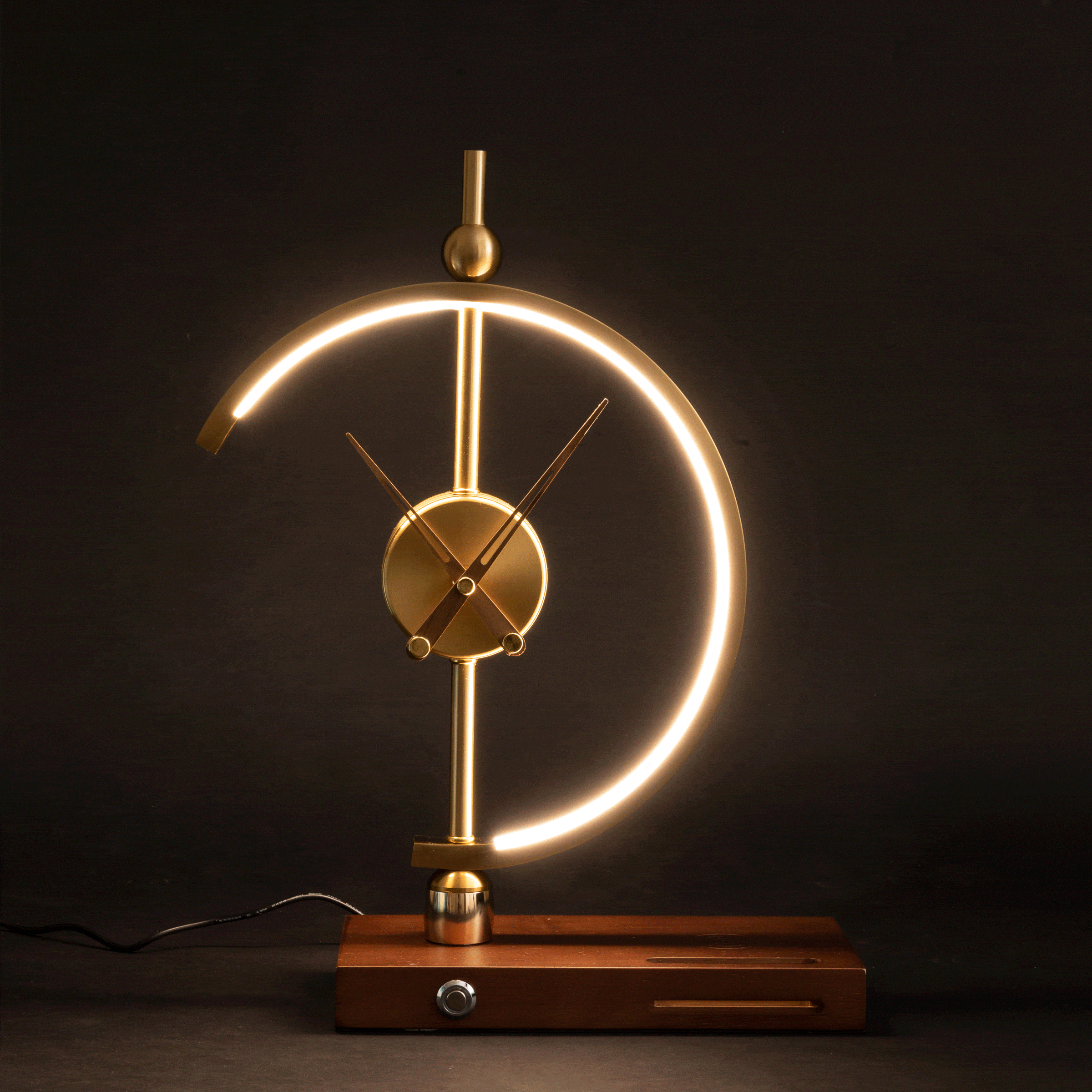 Dimmable LED Desk Lamp with Wireless Charging and Digital Clock
