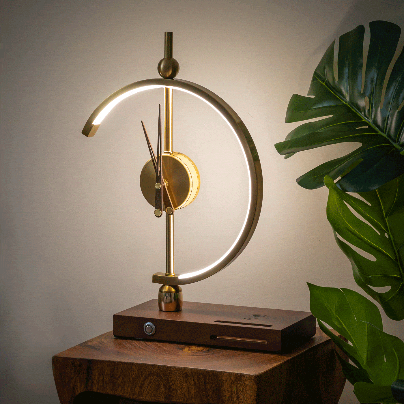 Dimmable LED Desk Lamp with Wireless Charging and Digital Clock