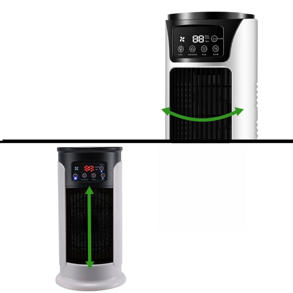 Portable tower air cooler detail view