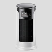 Windowless portable tower air cooler in black and white