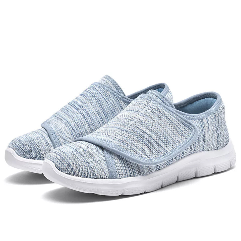 Supportive Wide-Fit Comfort Shoes for Women – Adjustable Soft-Upper Walking Shoes for Sensitive & Swollen Feet