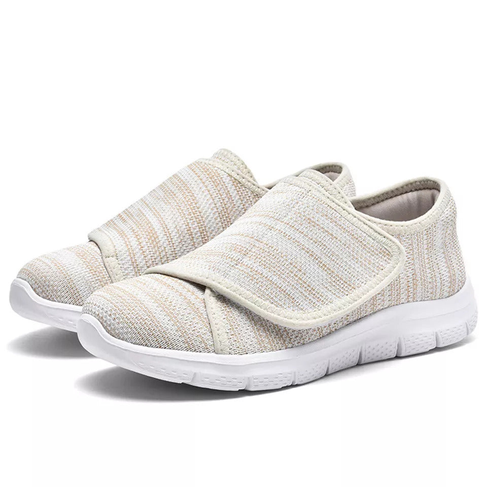 Supportive Wide-Fit Comfort Shoes for Women – Adjustable Soft-Upper Walking Shoes for Sensitive & Swollen Feet