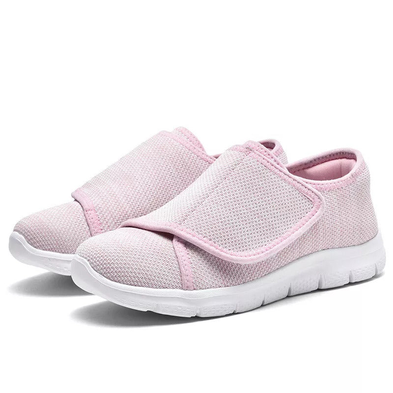 Supportive Wide-Fit Comfort Shoes for Women – Adjustable Soft-Upper Walking Shoes for Sensitive & Swollen Feet