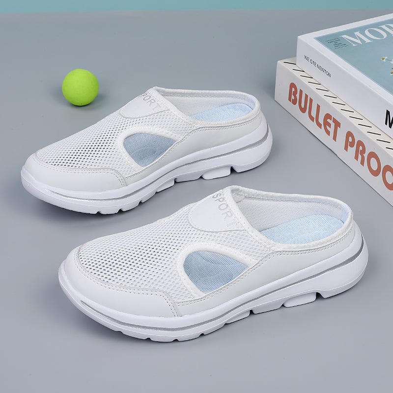 Cushioned Men's Comfort Slip-On Shoes – Breathable Mesh Walking Sneakers with Supportive Contoured Footbed