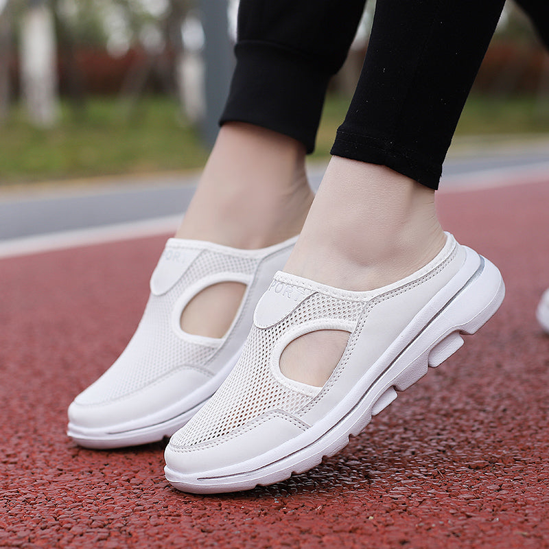 Cushioned Men's Comfort Slip-On Shoes – Breathable Mesh Walking Sneakers with Supportive Contoured Footbed