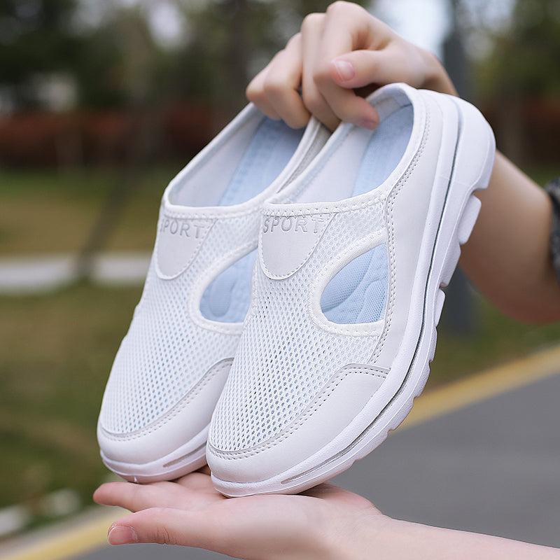 Cushioned Men's Comfort Slip-On Shoes – Breathable Mesh Walking Sneakers with Supportive Contoured Footbed