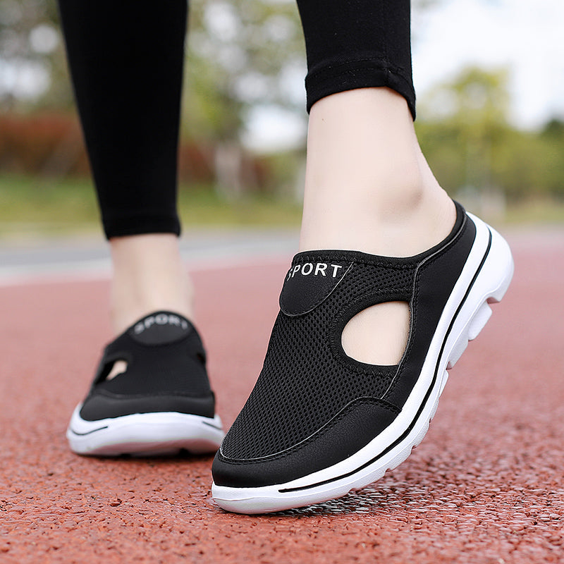 Cushioned Men's Comfort Slip-On Shoes – Breathable Mesh Walking Sneakers with Supportive Contoured Footbed