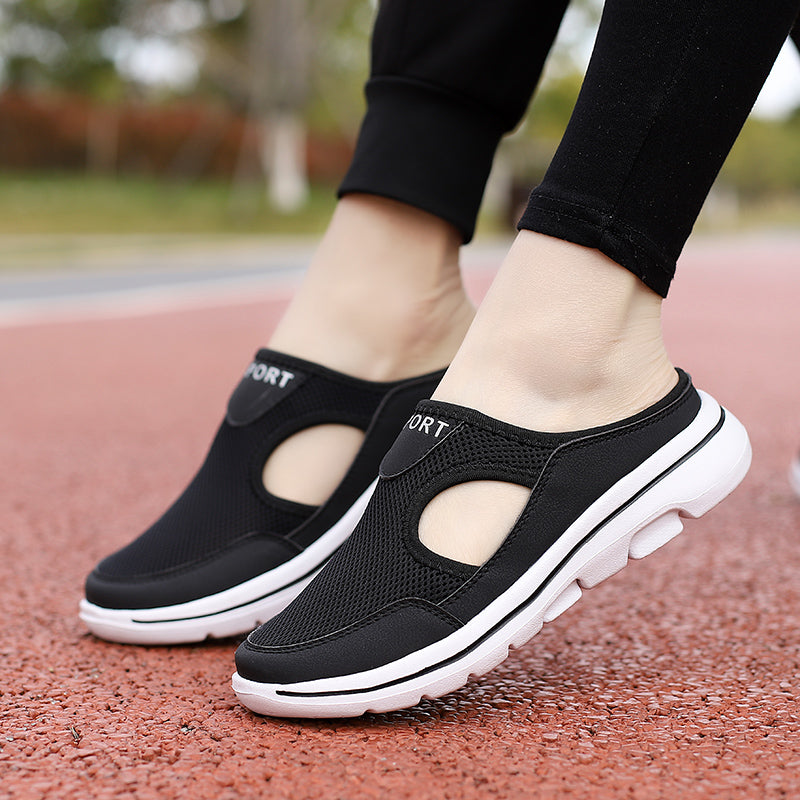 Cushioned Men's Comfort Slip-On Shoes – Breathable Mesh Walking Sneakers with Supportive Contoured Footbed