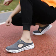 Cushioned Men's Comfort Slip-On Shoes – Breathable Mesh Walking Sneakers with Supportive Contoured Footbed