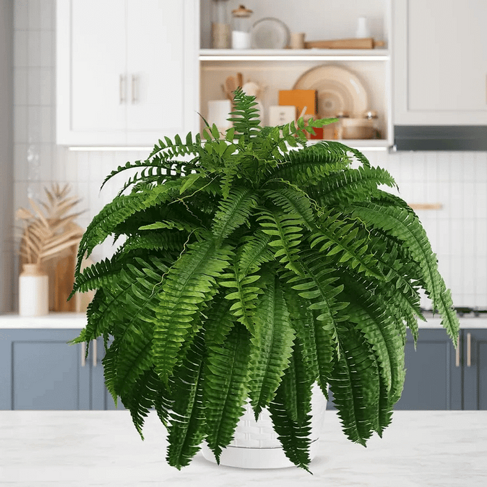 UV-Resistant Faux Boston Fern | Artificial Outdoor Patio Plant