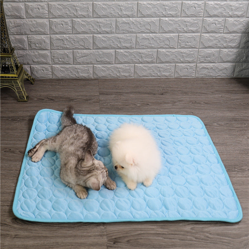 Dog on cooling mat