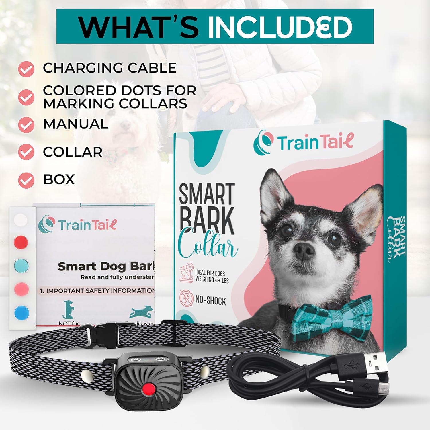 Gentle Anti-Bark Training Collar for Small Dogs – Rechargeable Waterproof Vibration & Sound Behavior Aid