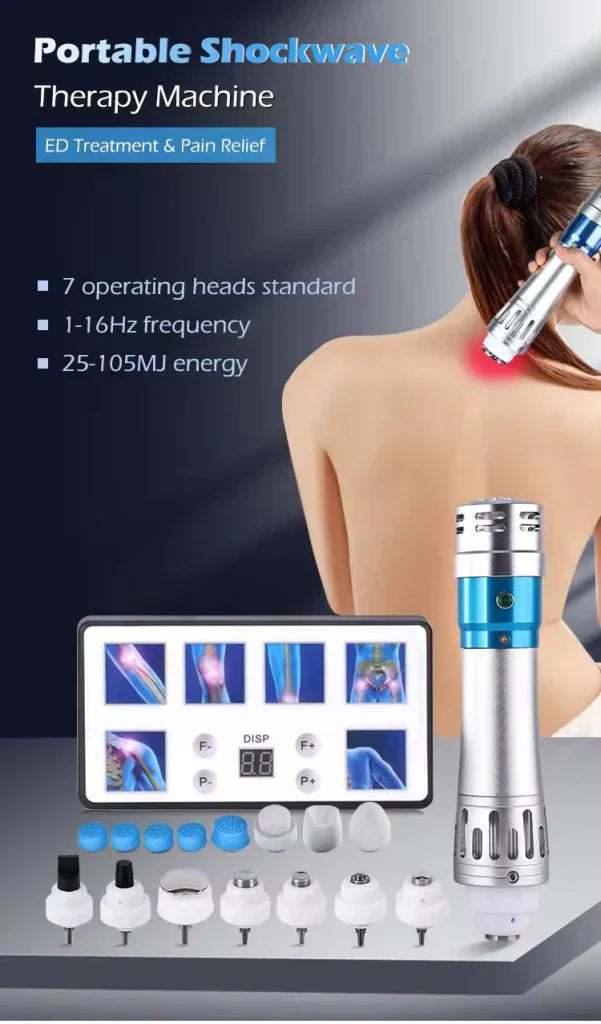 Smart Portable Pulse Therapy Device – Compact Rechargeable Unit with Adjustable Intensity & Attachments