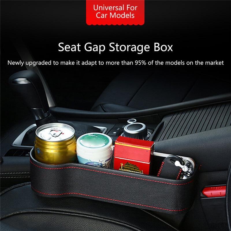 Premium PU Leather Car Seat Gap Organizer – Slip-In Console Side Storage Pocket for Phone, Keys & Wallet