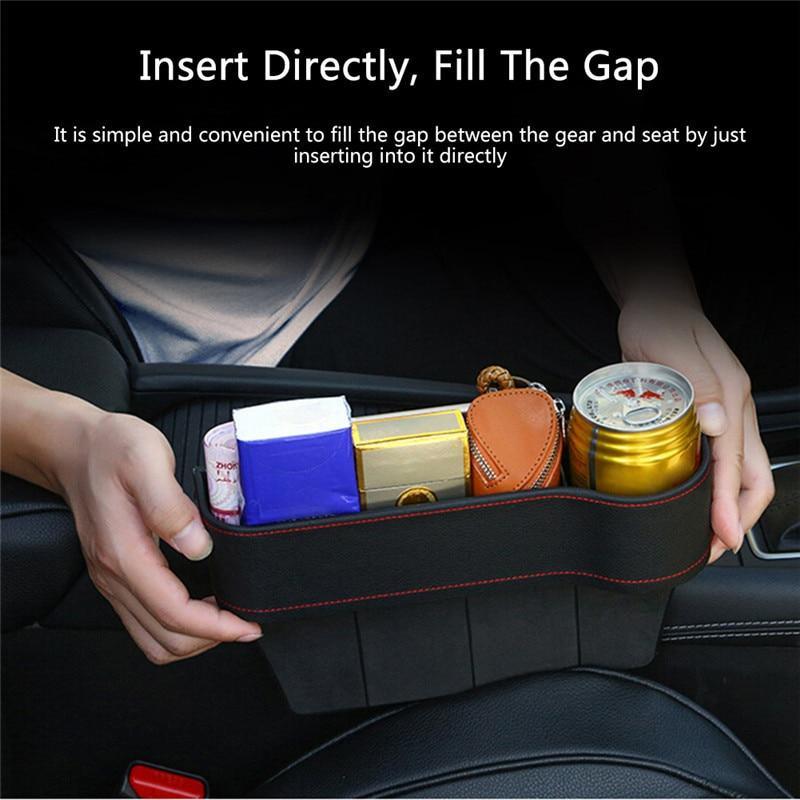 Premium PU Leather Car Seat Gap Organizer – Slip-In Console Side Storage Pocket for Phone, Keys & Wallet