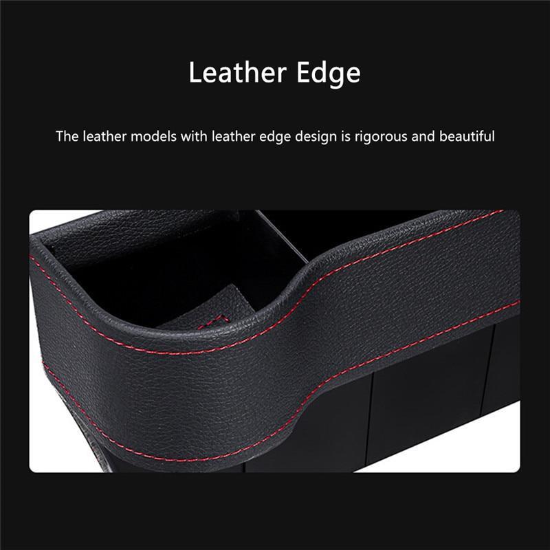 Premium PU Leather Car Seat Gap Organizer – Slip-In Console Side Storage Pocket for Phone, Keys & Wallet