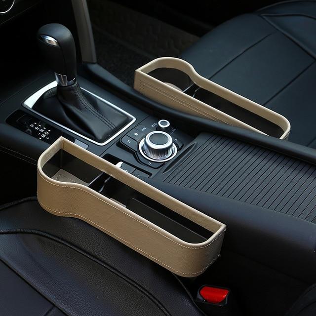 Premium PU Leather Car Seat Gap Organizer – Slip-In Console Side Storage Pocket for Phone, Keys & Wallet