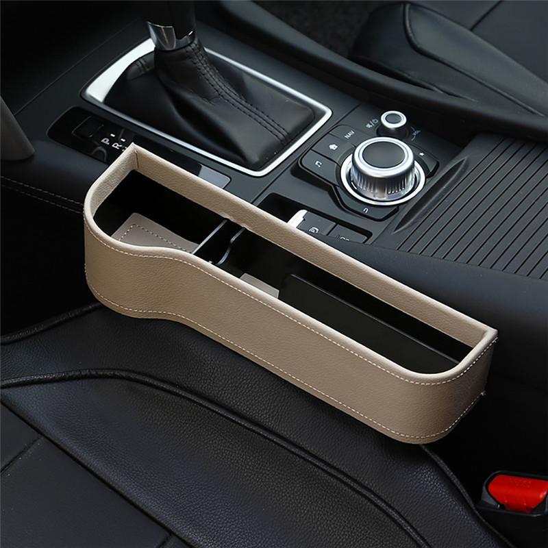 Premium PU Leather Car Seat Gap Organizer – Slip-In Console Side Storage Pocket for Phone, Keys & Wallet