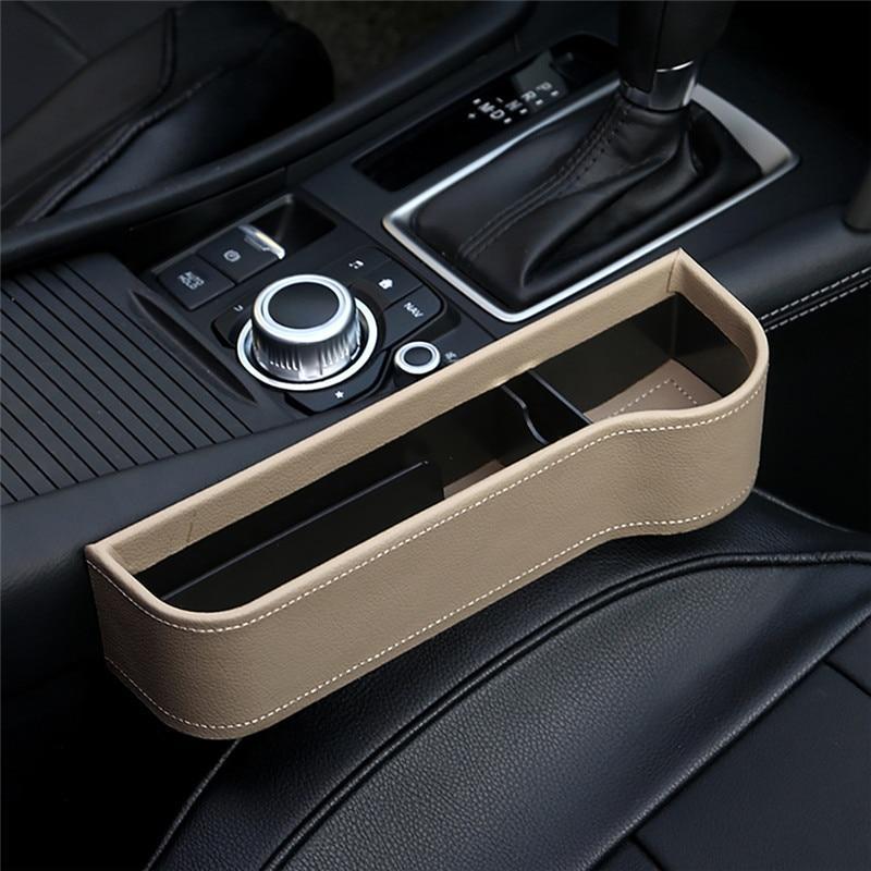 Premium PU Leather Car Seat Gap Organizer – Slip-In Console Side Storage Pocket for Phone, Keys & Wallet