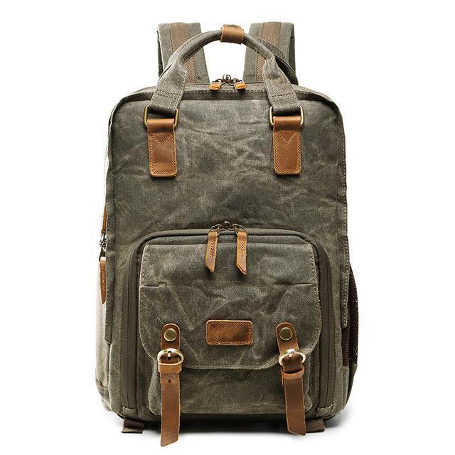 Waterproof Waxed Canvas Camera Bag | DSLR & 15" Laptop Backpack