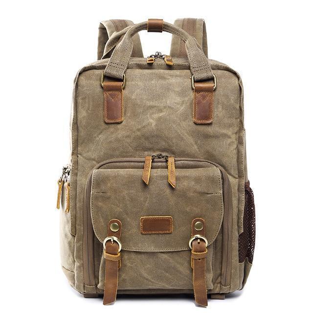 Waterproof Waxed Canvas Camera Bag | DSLR & 15" Laptop Backpack