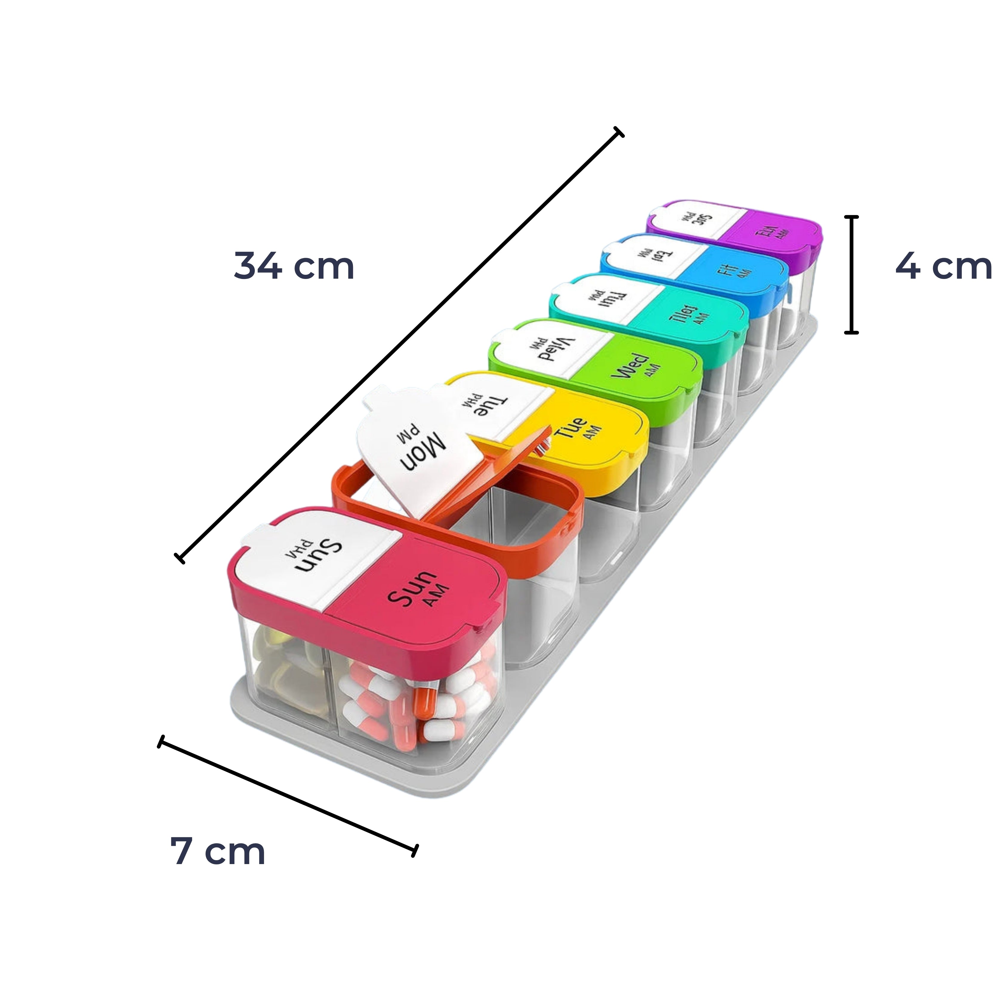 Weekly Medication Organizer | Large 7 Day Moisture-Proof Case for Seniors