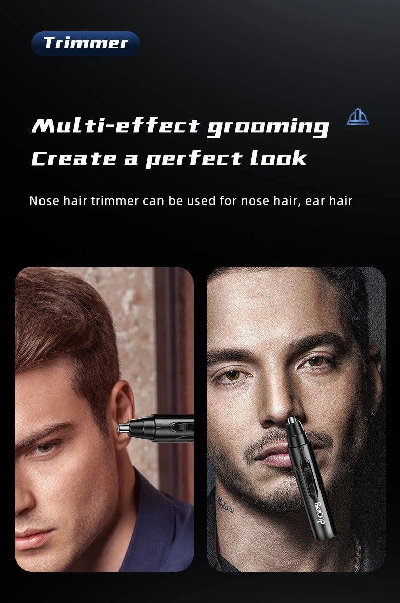 Unisex Rechargeable Electric Nose & Ear Trimmer | Wet/Dry Grooming Tool