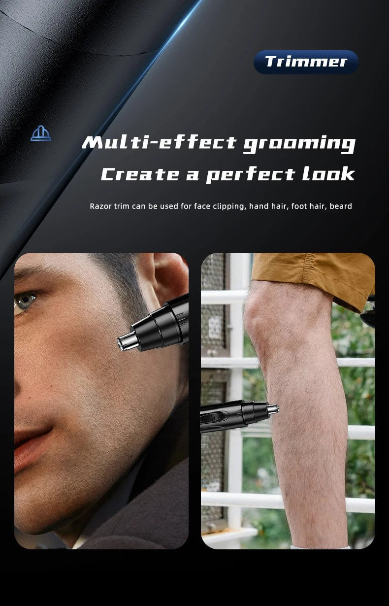 Unisex Rechargeable Electric Nose & Ear Trimmer | Wet/Dry Grooming Tool