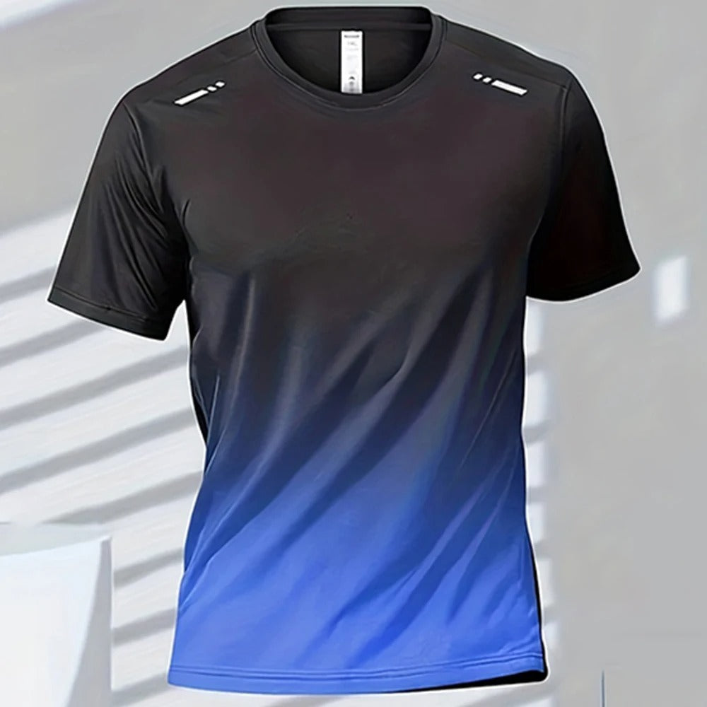 Lightweight Men's Ombre Performance Tee – Quick-Dry Moisture-Wicking Athletic T-Shirt for Running & Gym