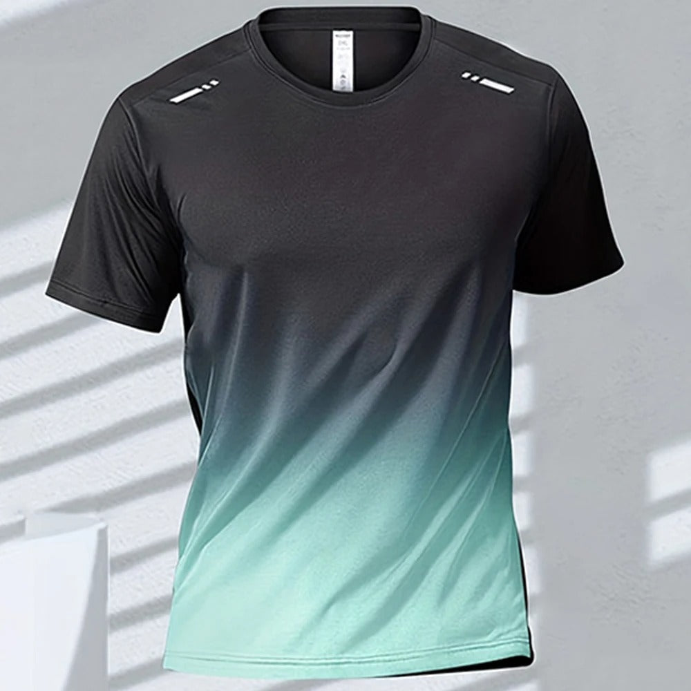 Lightweight Men's Ombre Performance Tee – Quick-Dry Moisture-Wicking Athletic T-Shirt for Running & Gym