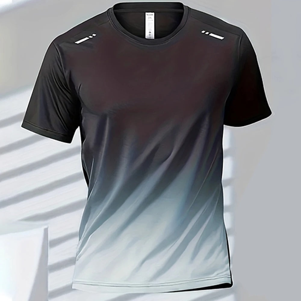 Lightweight Men's Ombre Performance Tee – Quick-Dry Moisture-Wicking Athletic T-Shirt for Running & Gym