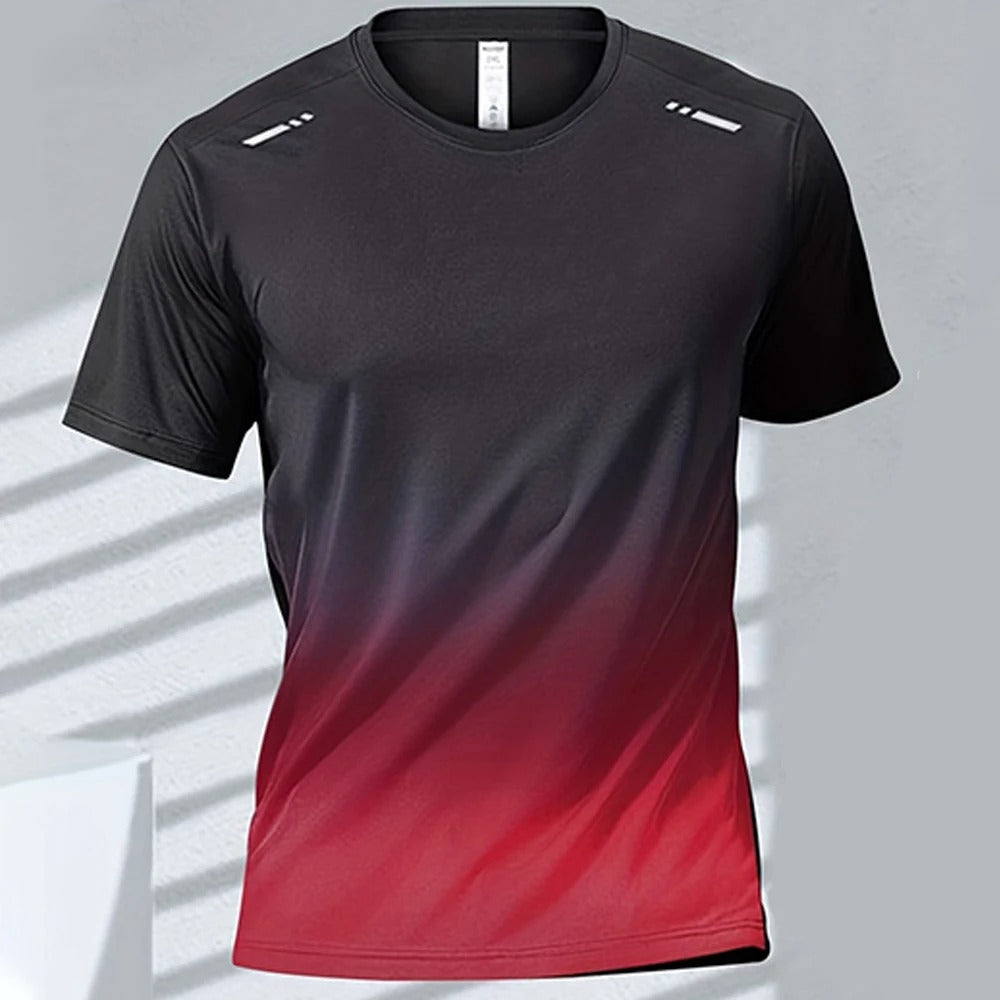 Lightweight Men's Ombre Performance Tee – Quick-Dry Moisture-Wicking Athletic T-Shirt for Running & Gym