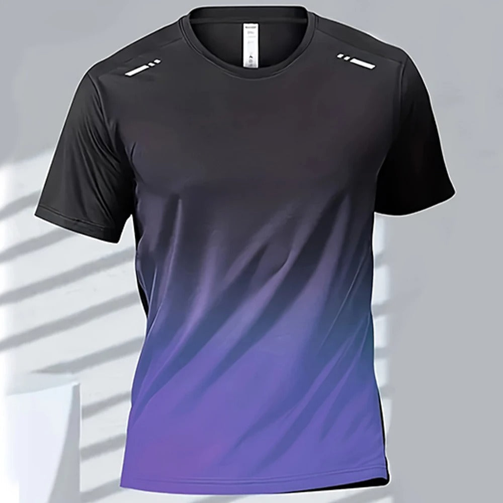 Lightweight Men's Ombre Performance Tee – Quick-Dry Moisture-Wicking Athletic T-Shirt for Running & Gym