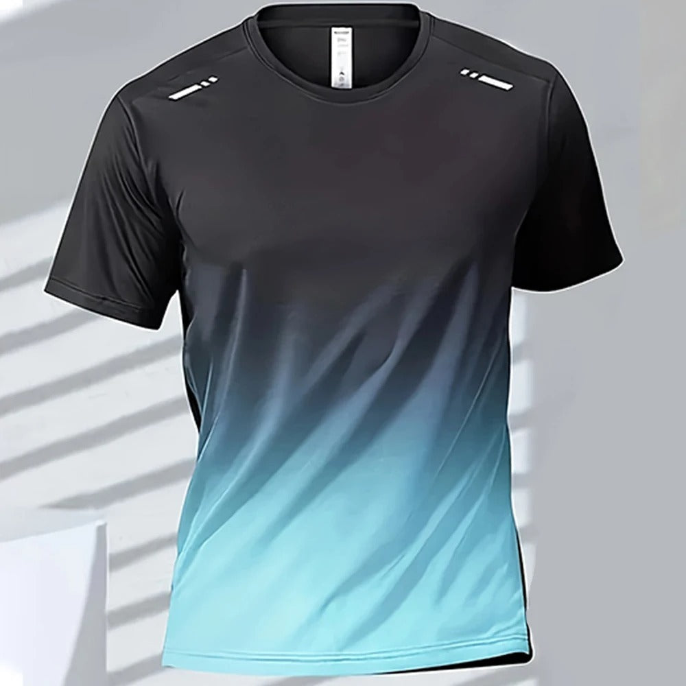 Lightweight Men's Ombre Performance Tee – Quick-Dry Moisture-Wicking Athletic T-Shirt for Running & Gym