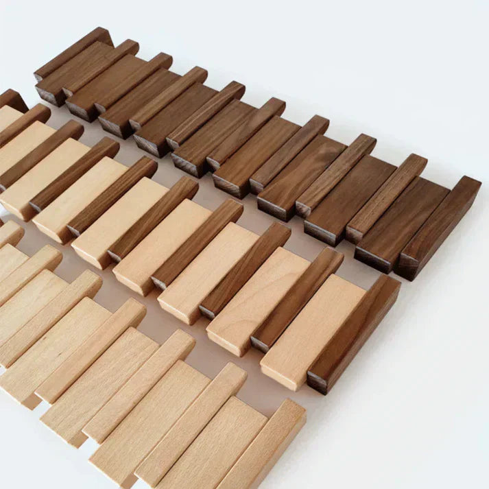 Wooden Piano Key Coat Rack | Wall Mounted Entryway Hooks