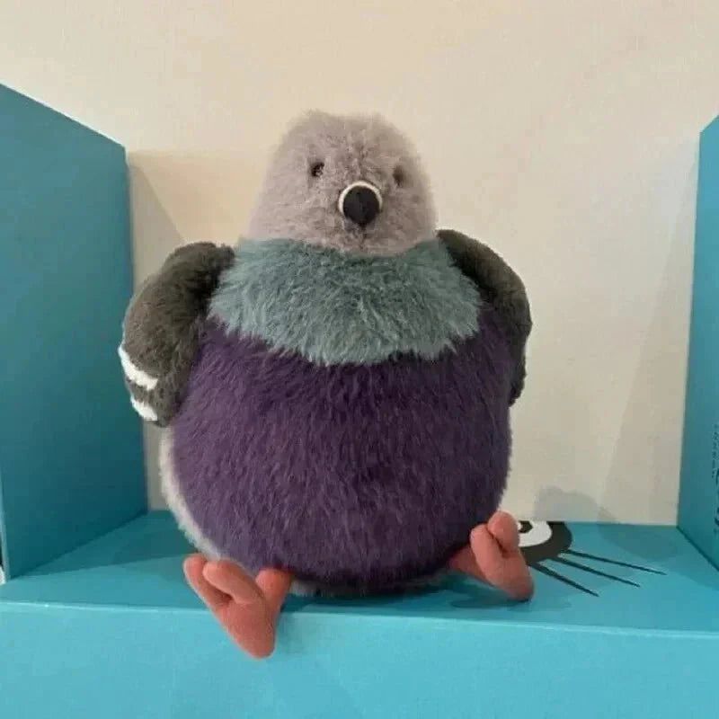 KissPigeon Fluffy Pigeon Plush Toy – Soft Cuddly Stuffed Bird for Comfort, Gifts & Quirky Home Decor