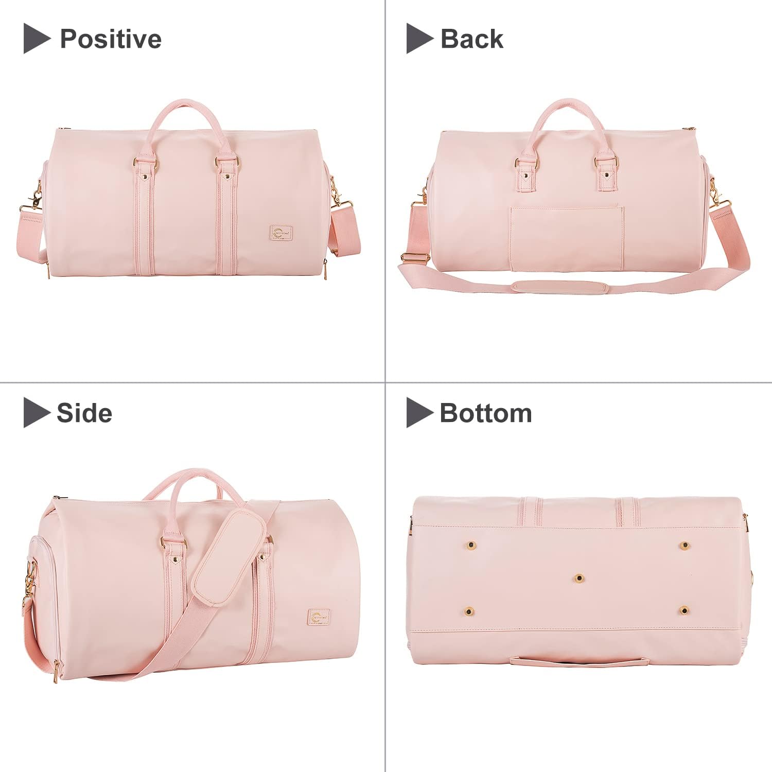 Convertible Garment Bag | PU Leather Carry-On Weekender & Suit Duffel