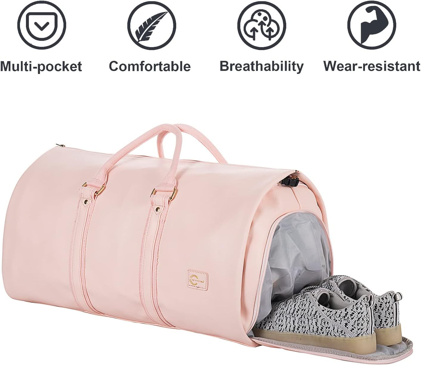 Convertible Garment Bag | PU Leather Carry-On Weekender & Suit Duffel